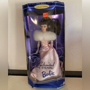 Barbie Brunette 1960s Reproduction Doll Enchanted Evening Mattel Pink Satin Gown